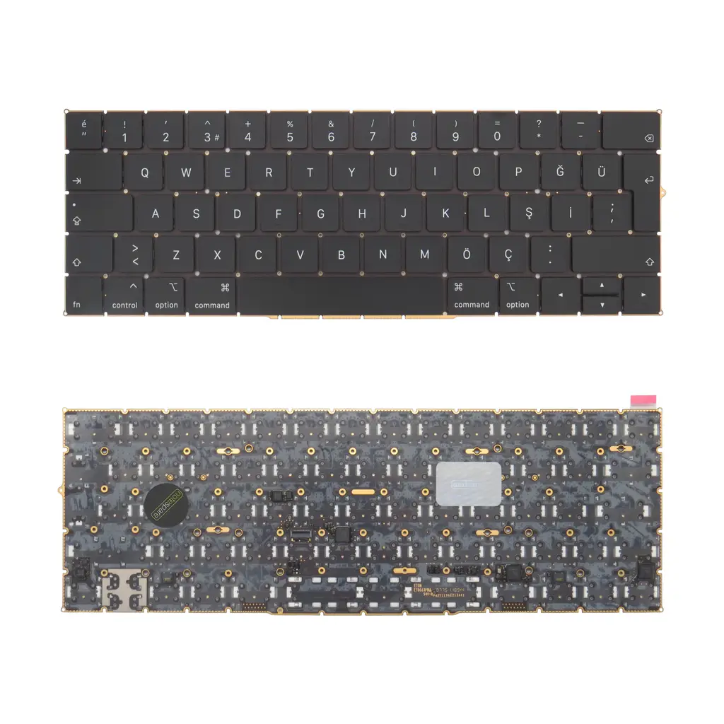 Apple Uyumlu Macbook Pro 13" A1989 (EMC 3358) (2019) (Touch Bar)* MV982LL/A Klavye TR - Siyah - Büyük Enter