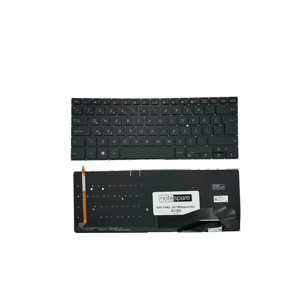 Asus ile Uyumlu 0KNB0-F621TU00, 13NB0FS1P05111, NSK-WJ4BQ Notebook Klavye Işıklı Siyah TR