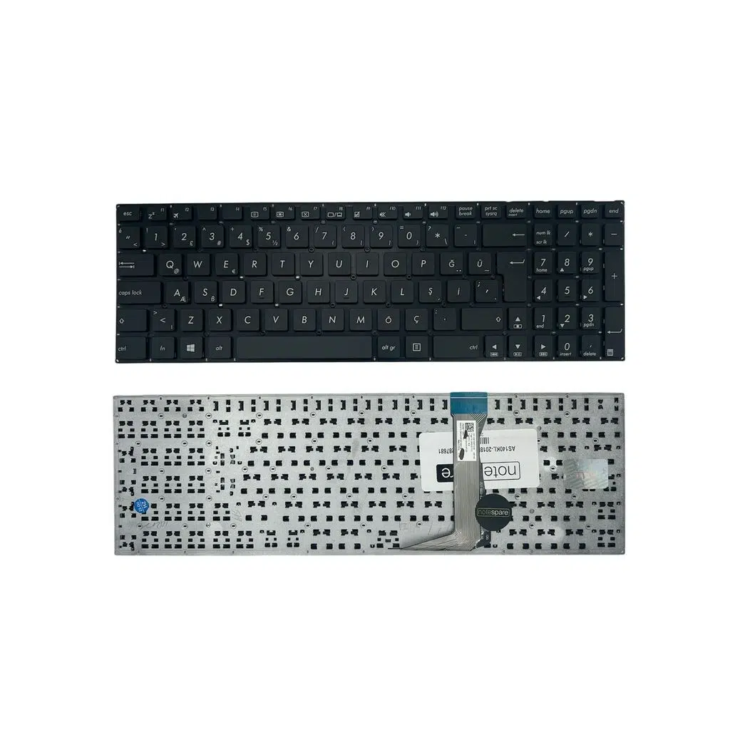 Asus ile Uyumlu E502M, E502MA, E502N, E502NA, E502S, E502SA Notebook Klavye Siyah TR