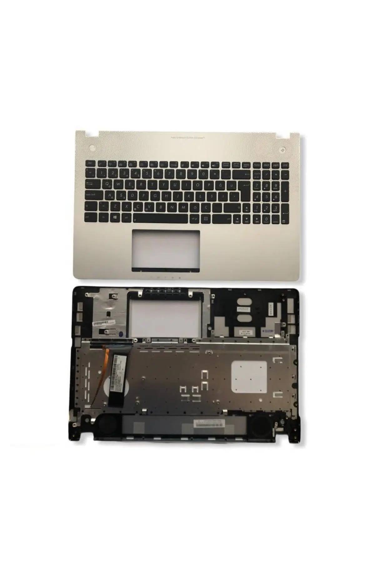 Asus ile Uyumlu NSK-UP101, NSK-UPL0T Gümüş Üst Kasa Işıklı Klavye Siyah TR