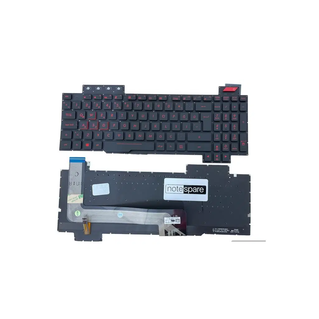 Asus ile Uyumlu Rog FX503VD-DM104, FX503VD-E4045 Notebook Klavye Işıklı Siyah TR