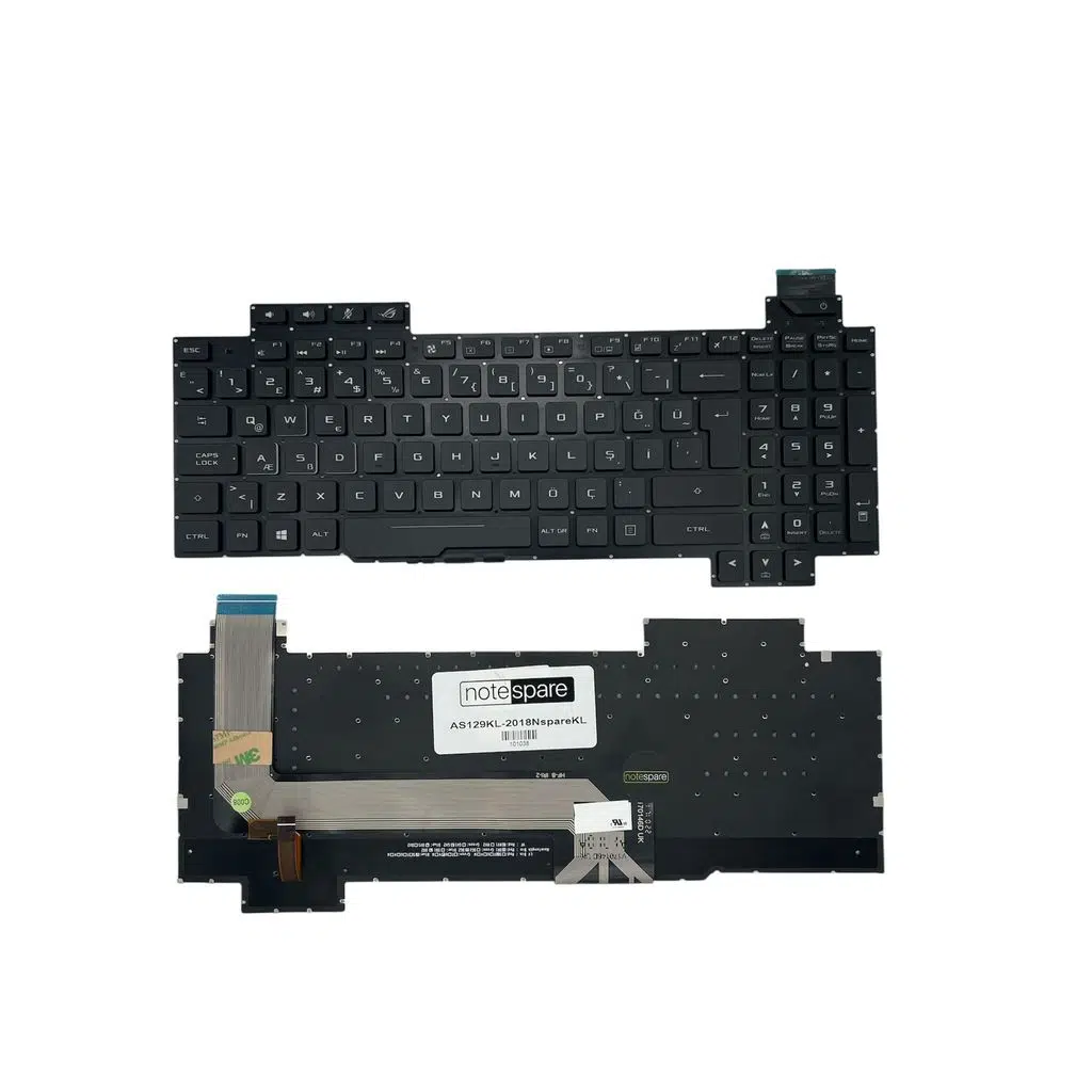 Asus ile Uyumlu ROG GL703GM-DS74, GL703GS-71250W Notebook Klavye Işıklı Siyah TR