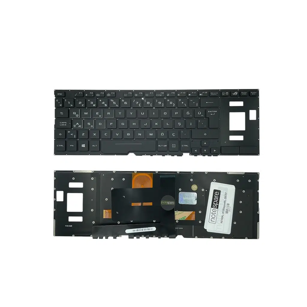 Asus ile Uyumlu Rog Zephyrus GX501GI-72500T, GX501GI-XS74 Notebook Klavye Işıklı Siyah TR