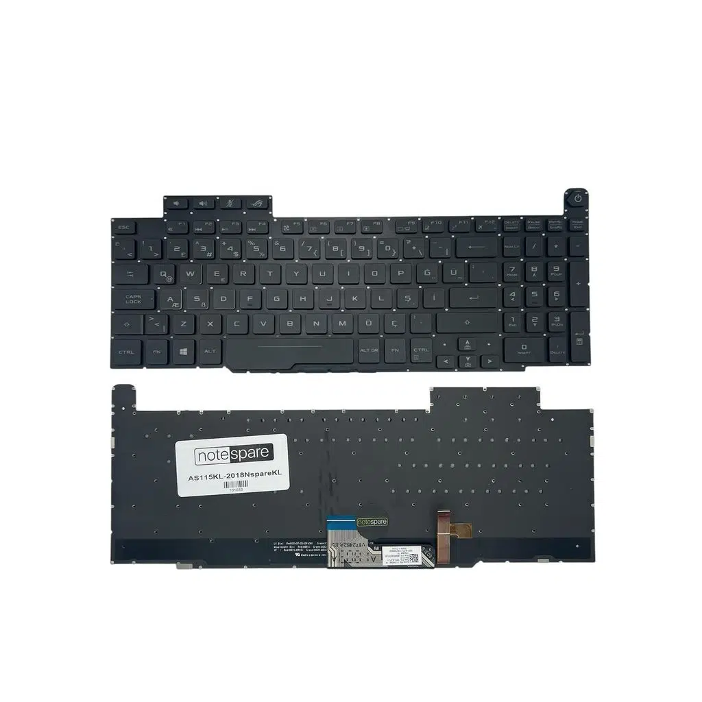 Asus ile Uyumlu ROG Zephyrus M GM501GM-71210T Notebook Klavye Işıklı Siyah TR