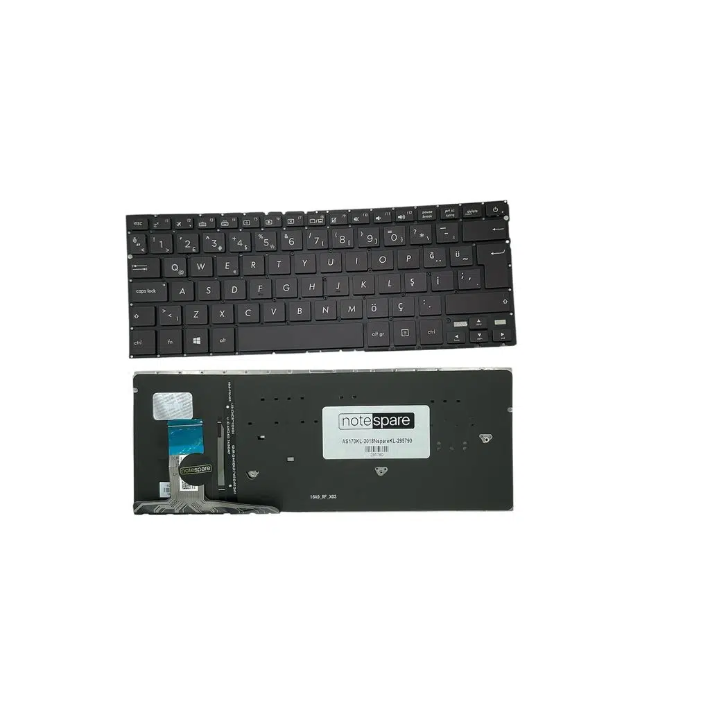 Asus ile Uyumlu Zenbook 0KN1-342TU12, 0KNB0-2101TU00 Notebook Klavye Işıklı Siyah TR