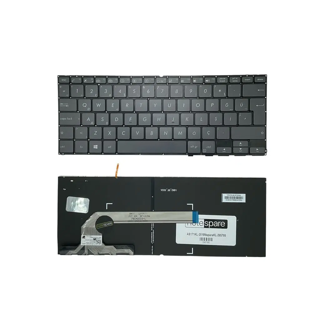 Asus ile Uyumlu Zenbook ASM16N26TQJ5281 Notebook Klavye Işıklı Siyah TR
