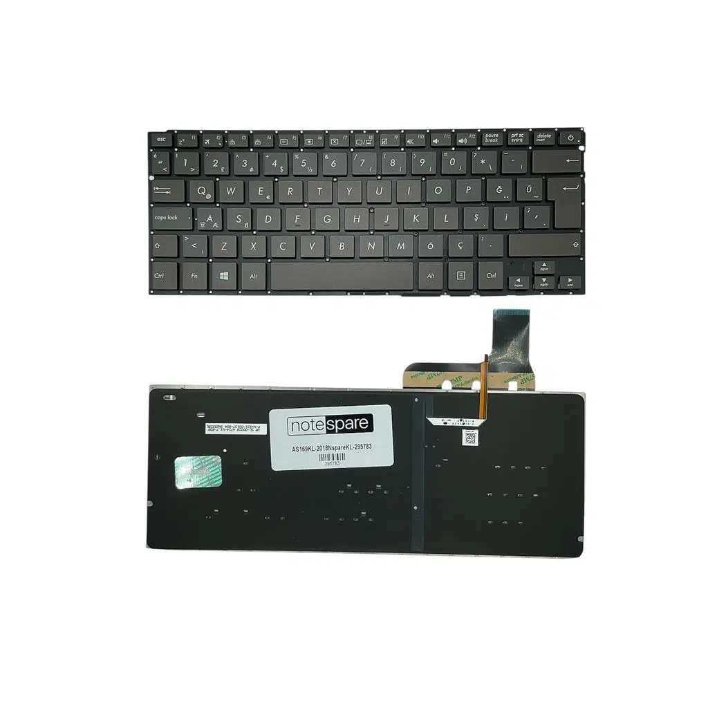 Asus ile Uyumlu ZenBook UX303UB-R4088T, UX303UB-R4096T Klavye Işıklı Siyah Büyük Enter Versiyon TR