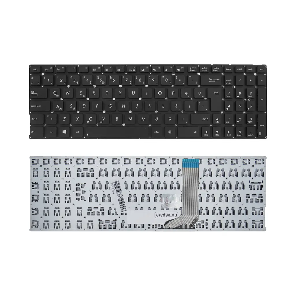 ASUS Uyumlu A556UF-DM116, A556UF-DM117, A556UF-XX011D Klavye TR - Siyah