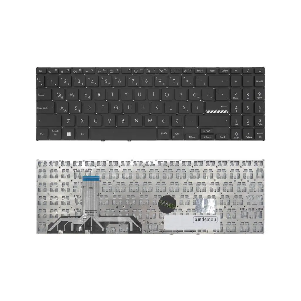 Asus Uyumlu ExpertBook B1 B1502CBA-BQ078016 Klavye TR - Siyah