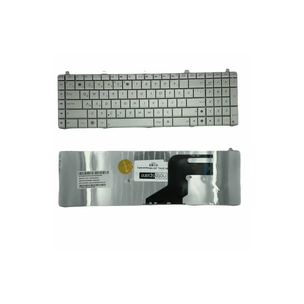 ASUS Uyumlu N55SF-S1125V, N55SF-S1158V, N55SF-S1166V, N55SF-S1205V Klavye Gümüş Gri TR