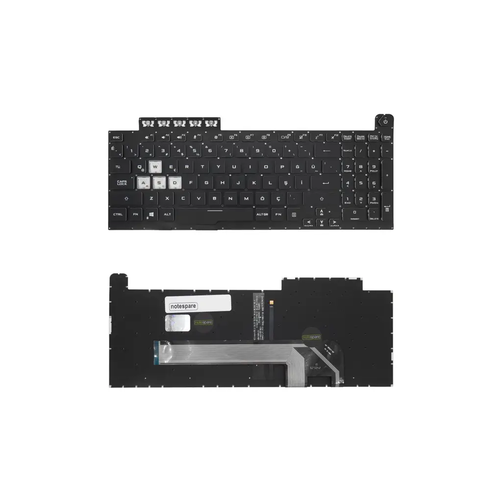 Asus Uyumlu TUF Gaming A15 FA506ICB-HN178, A15 FA506ICB-HN189 Işıklı Klavye Siyah TR