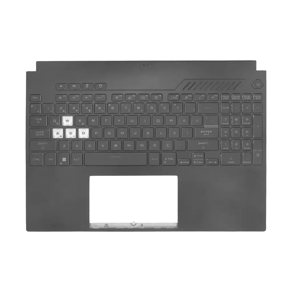 ASUS Uyumlu TUF Gaming A17 FA707RM-HX015W, A17 FA707RM-HX054W Klavye TR - Kasalı - RGB Işıklı