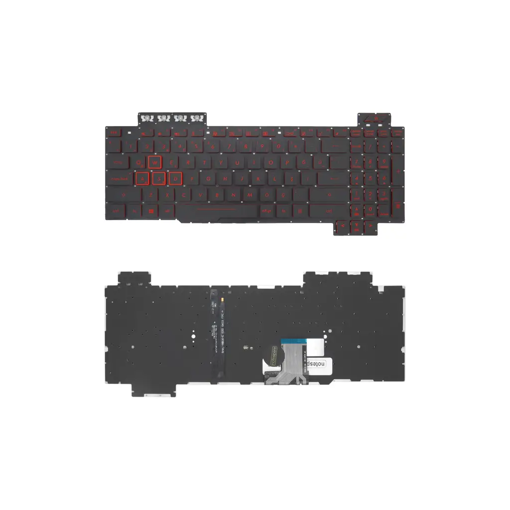 ASUS Uyumlu TUF Gaming FX505DT-BQ180T, FX505DT-BQ190, FX505DT-BQ190T Klavye TR - Işıklı - RGB Aydınlatma