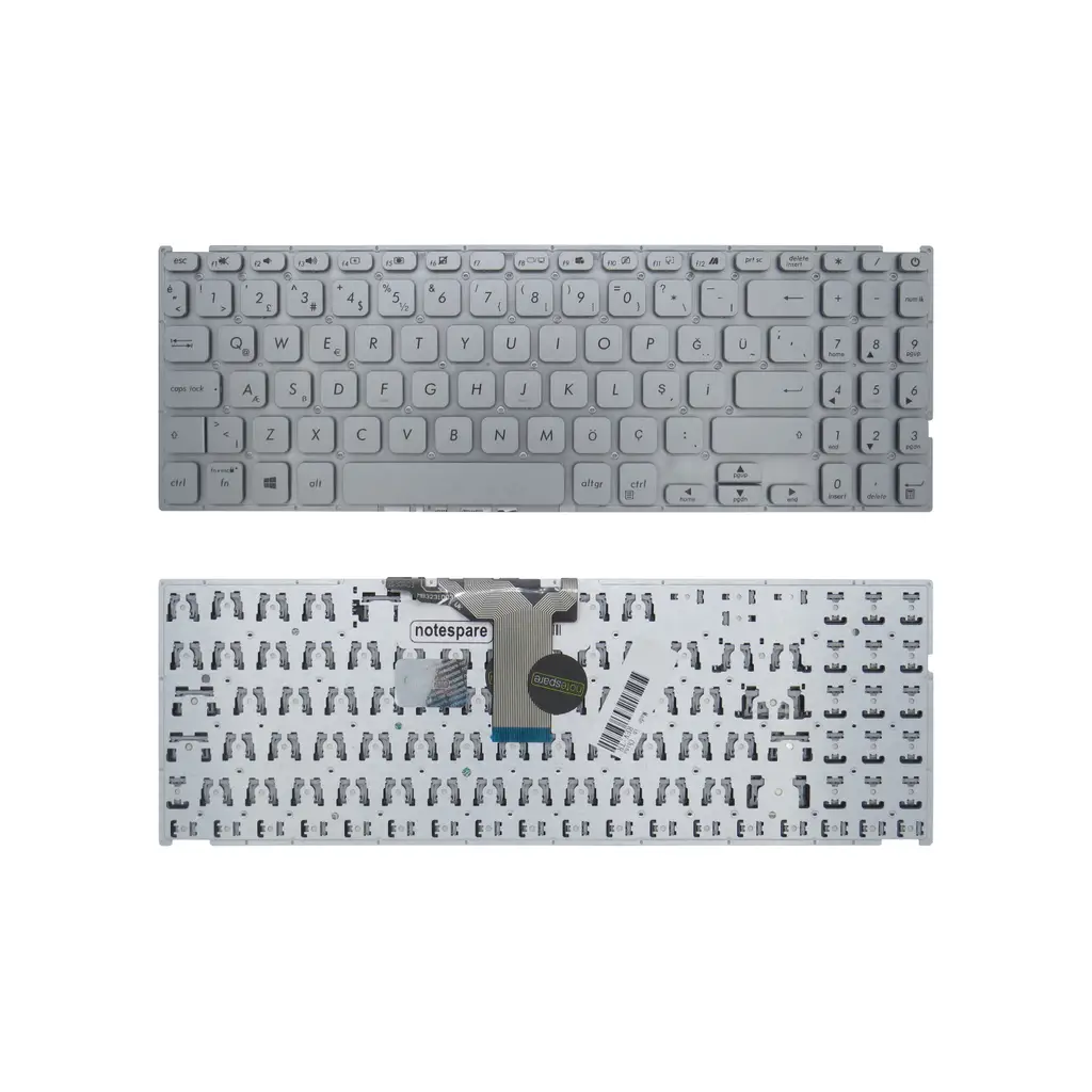 ASUS Uyumlu Vivobook 15 F512JA-BR509T, 15 F512JA-EJ714T Klavye TR - Gümüş Gri