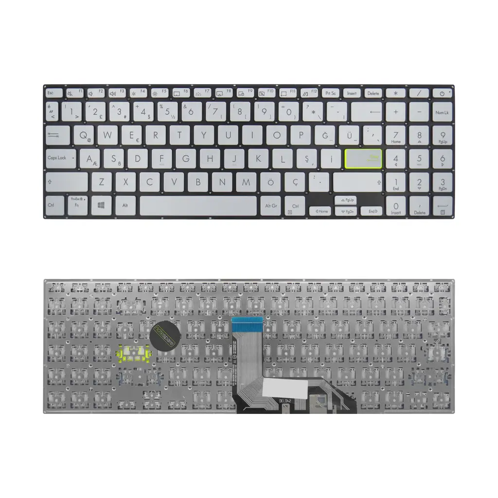 Asus Uyumlu VivoBook 15 K513, 15 K513E, 15 K513EA Klavye TR - Gümüş Gri