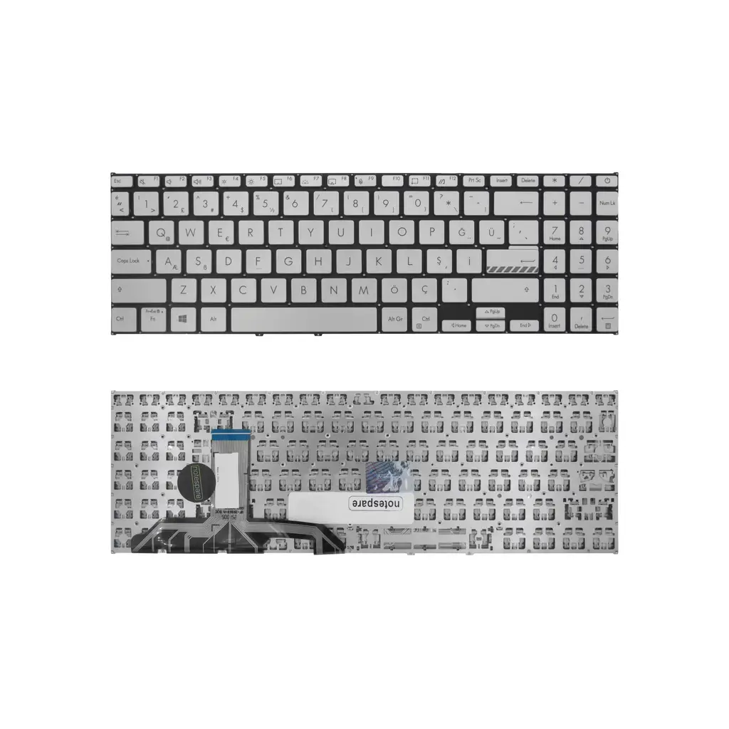 Asus Uyumlu VivoBook 15 M1502IA-EJ129W Klavye TR - Gümüş Gri