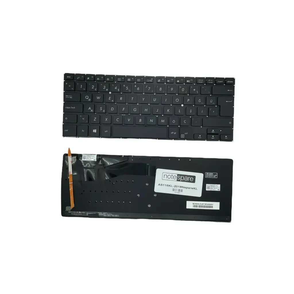 ASUS Uyumlu VivoBook Flip TP410UF-EC065T, TP410UF-EC073T Işıklı Klavye Siyah TR
