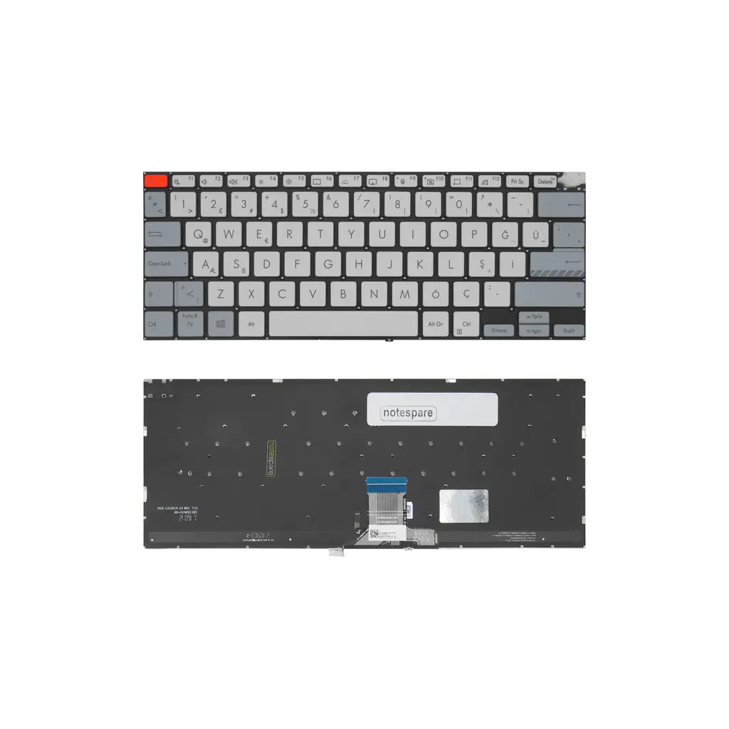 ASUS Uyumlu Vivobook Pro 14 OLED K3400PH-OLED554 Klavye TR - Işıklı Beyaz