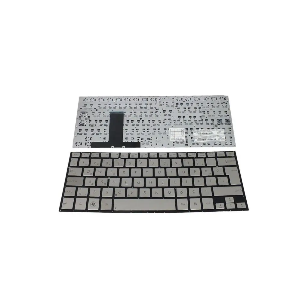 ASUS Uyumlu ZenBook UX31E-MA2, UX31E-MA3, UX31E-MA4 Klavye Gümüş Gri TR