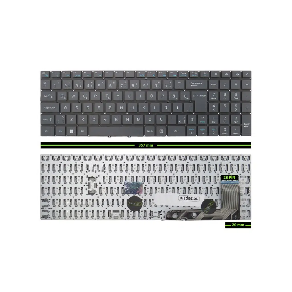 Casper Uyumlu Nirvana C650.1255-BV00R-G-F Klavye TR - Versiyon 1 - Siyah