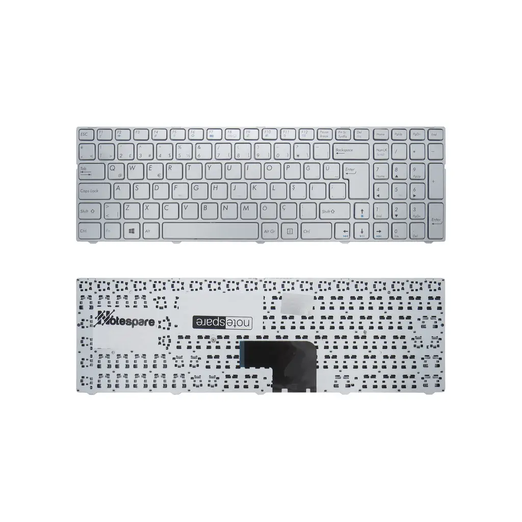 Casper Uyumlu Nirvana NB 15.6 CSY.3550-4L45A, CSY.3550-4L45A-S, CSY.4000-4L45A-S Klavye TR - Gümüş Gri