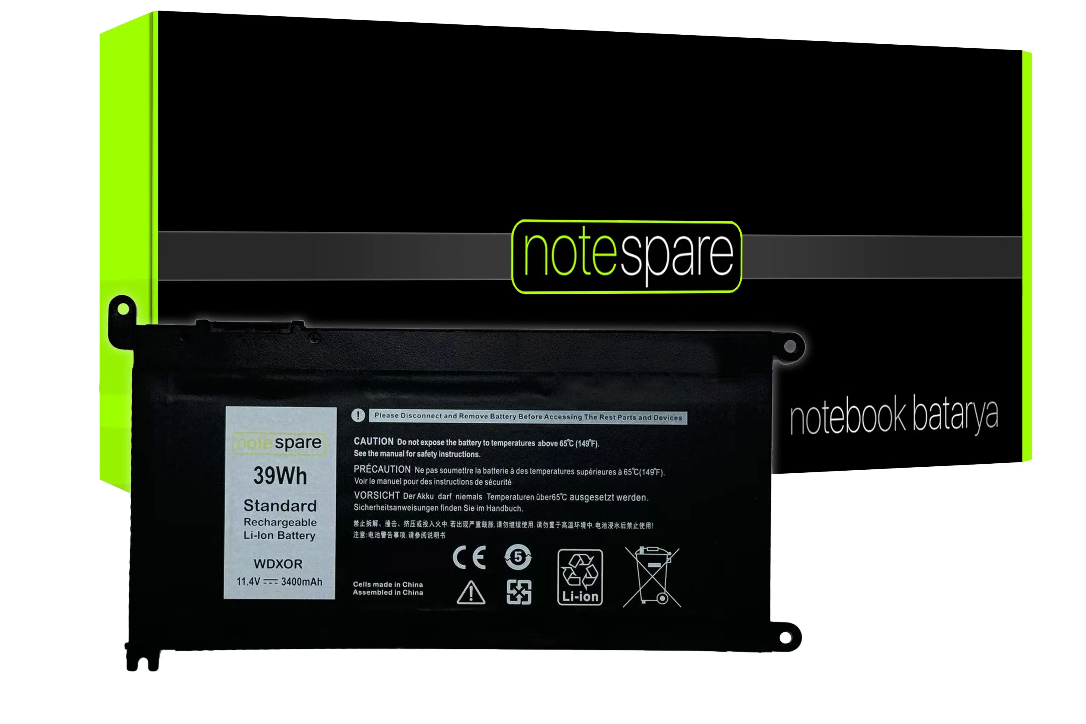 Dell ile Uyumlu P62f, P62f001, P62f002, P66f, P66f001, P66f002 Notebook Batarya Pil