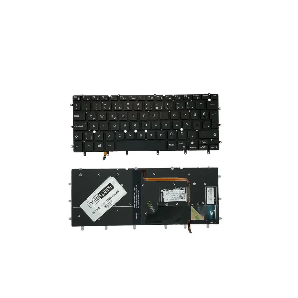 Dell ile Uyumlu XPS 9360, XPS 9550, XPS 9560 Notebook Klavye Işıklı Siyah TR