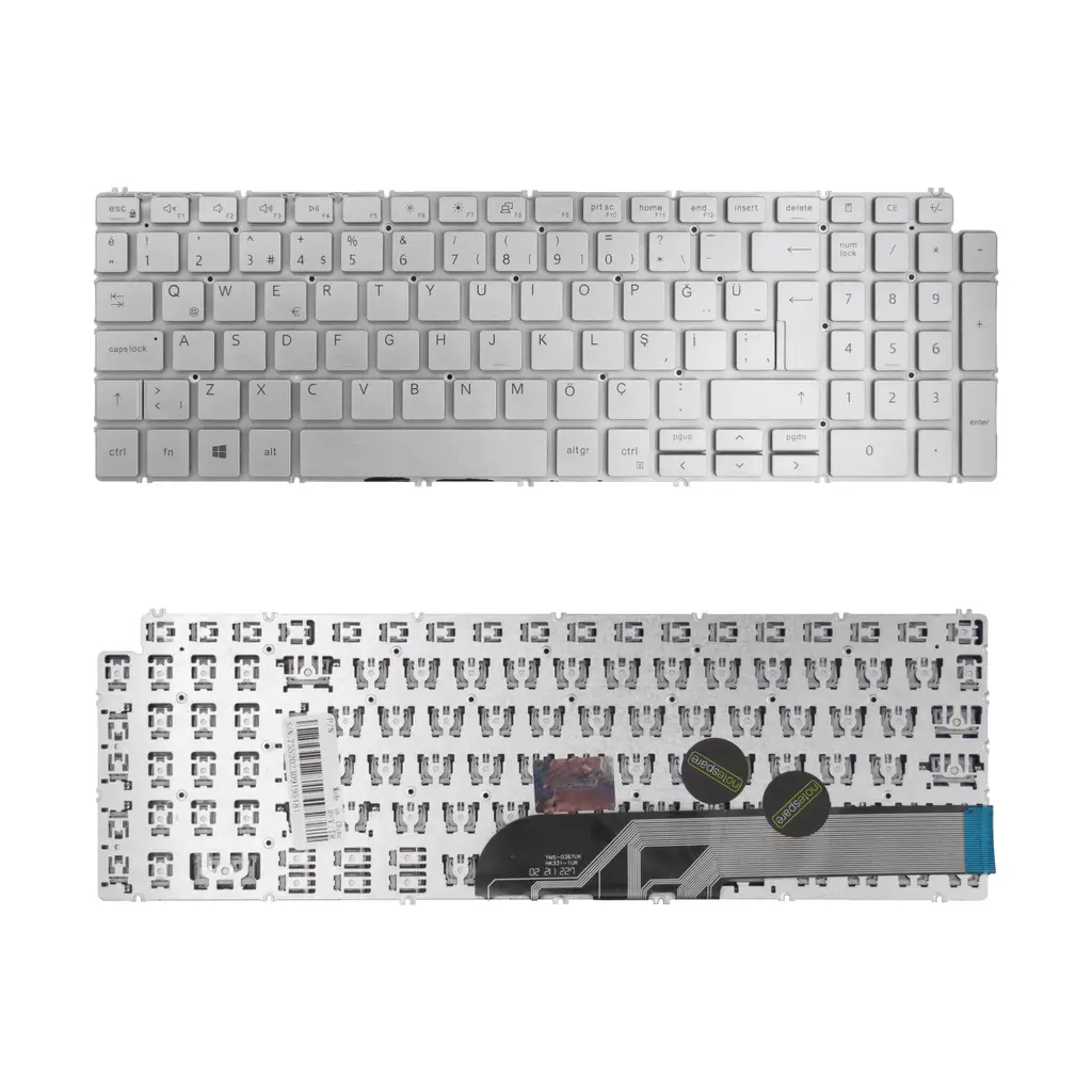 Dell Uyumlu G15 5515 Ryzen Edition P105F, P105F003 Klavye TR - Gümüş Gri