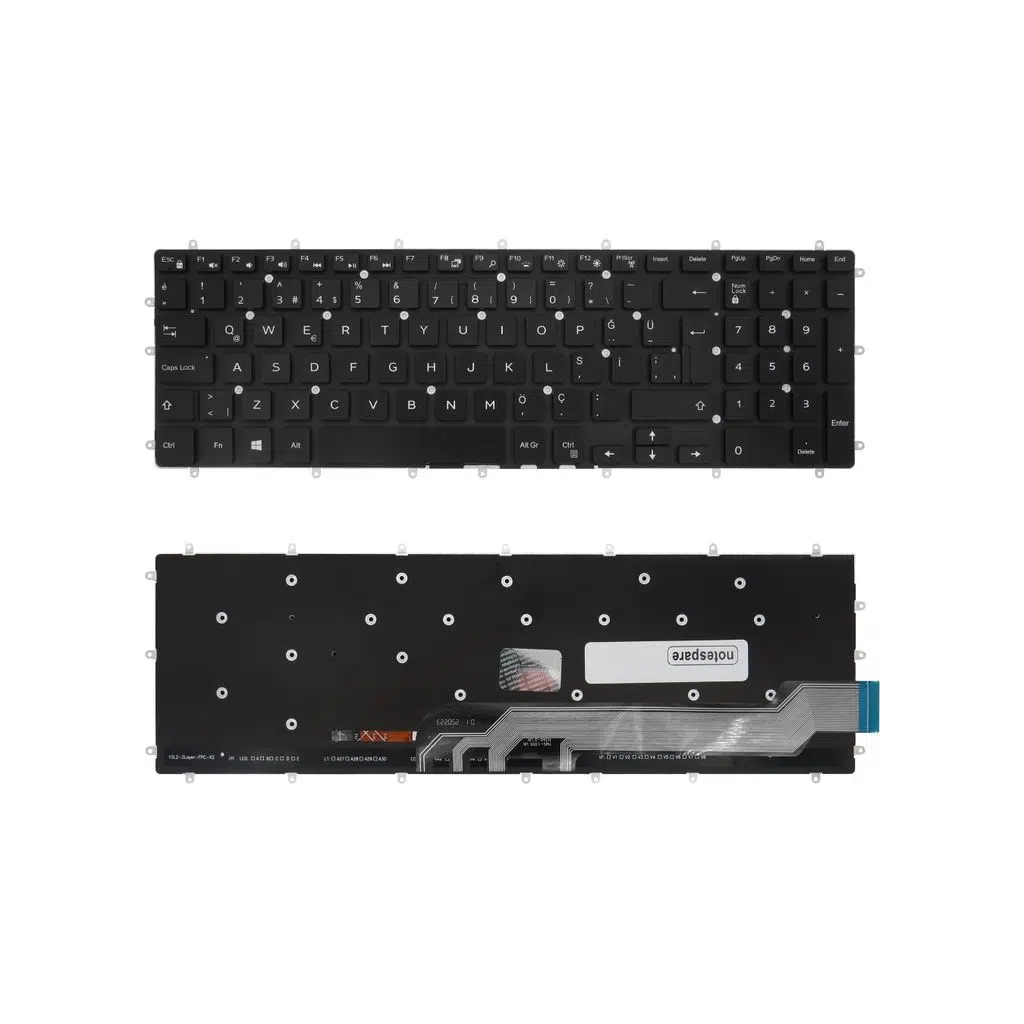 Dell Uyumlu Inspiron 15 3000 3583, 15 3000 3585, 15 3000 3590 Klavye TR - Işıklı Siyah
