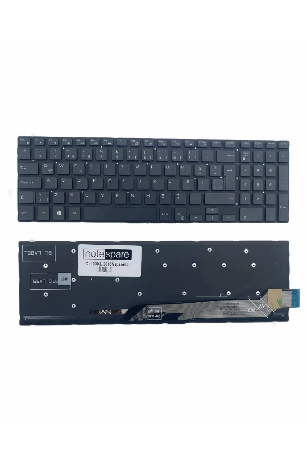 Dell Uyumlu Inspiron 5567-FHDG50F81C, 5567-G20W45C Klavye TR - Işıklı Siyah