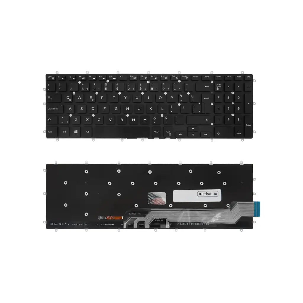 Dell Uyumlu Latitude 15-3500, 15-3590, 15-E3590 Klavye TR - Işıklı Siyah