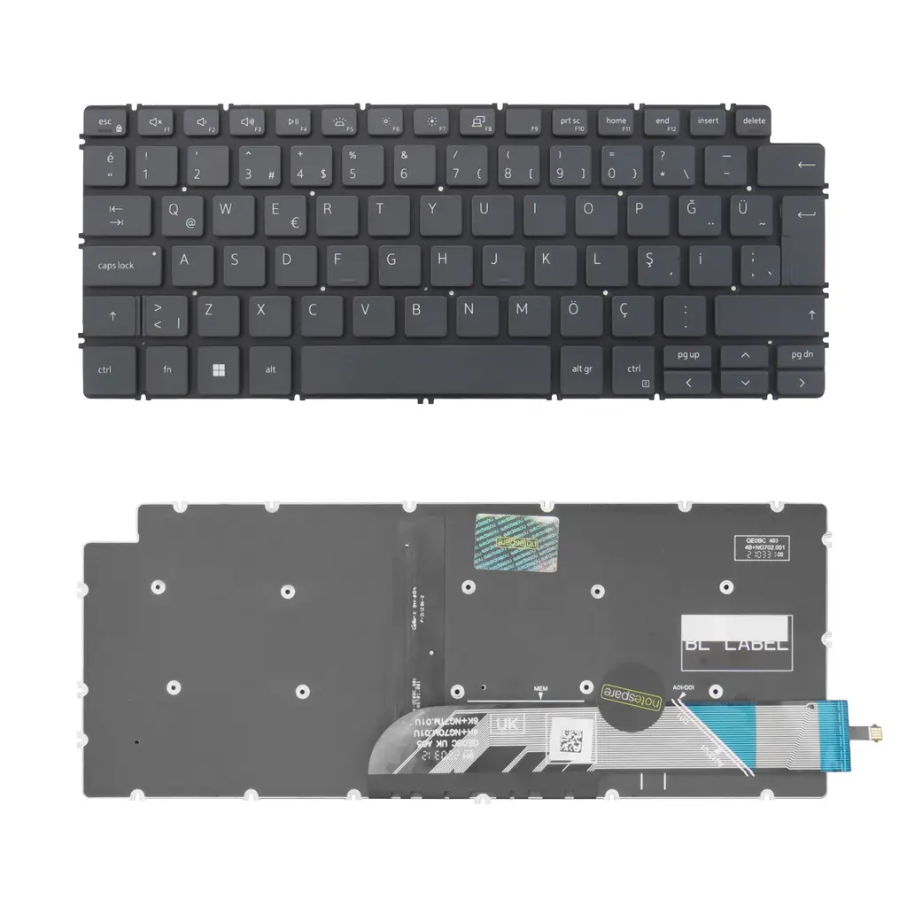 Dell Uyumlu Latitude 3410 P129G, 3410 P129G001, 3410 P129G002 Klavye TR - Işıklı Siyah