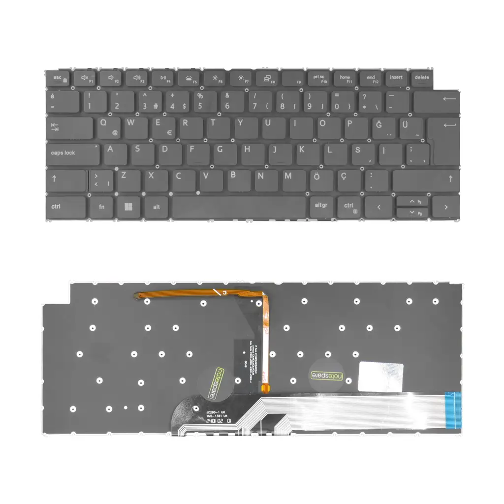 Dell Uyumlu Latitude 5420 3M8M0J3Z10 Klavye TR - Işıklı Siyah