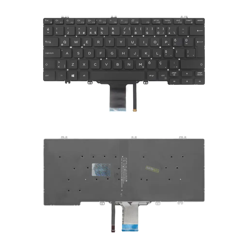 Dell Uyumlu Latitude 7300 P99G, P99G001 Klavye TR - Işıklı Siyah