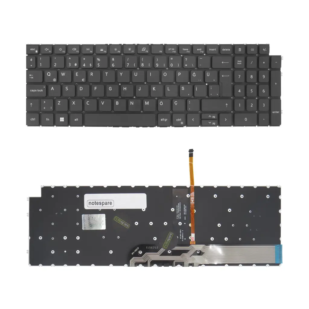 Dell Uyumlu Vostro 15 3530 P112F, P112F010 Klavye TR - Işıklı Siyah