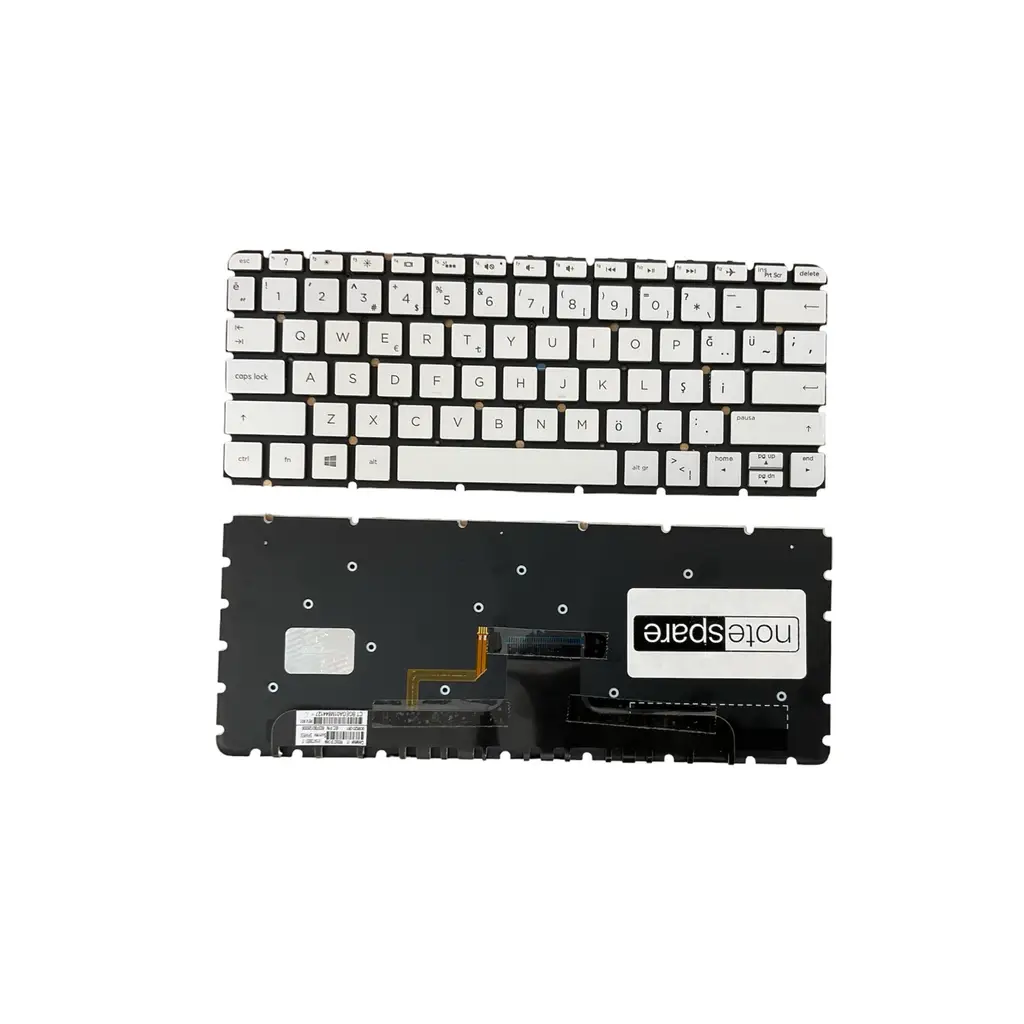 Hp ile Uyumlu Envy 13-ab002nt (X9Y46EA), 13-Ab003Nt (Z3C44Ea) Klavye Işıklı Gümüş Gri TR