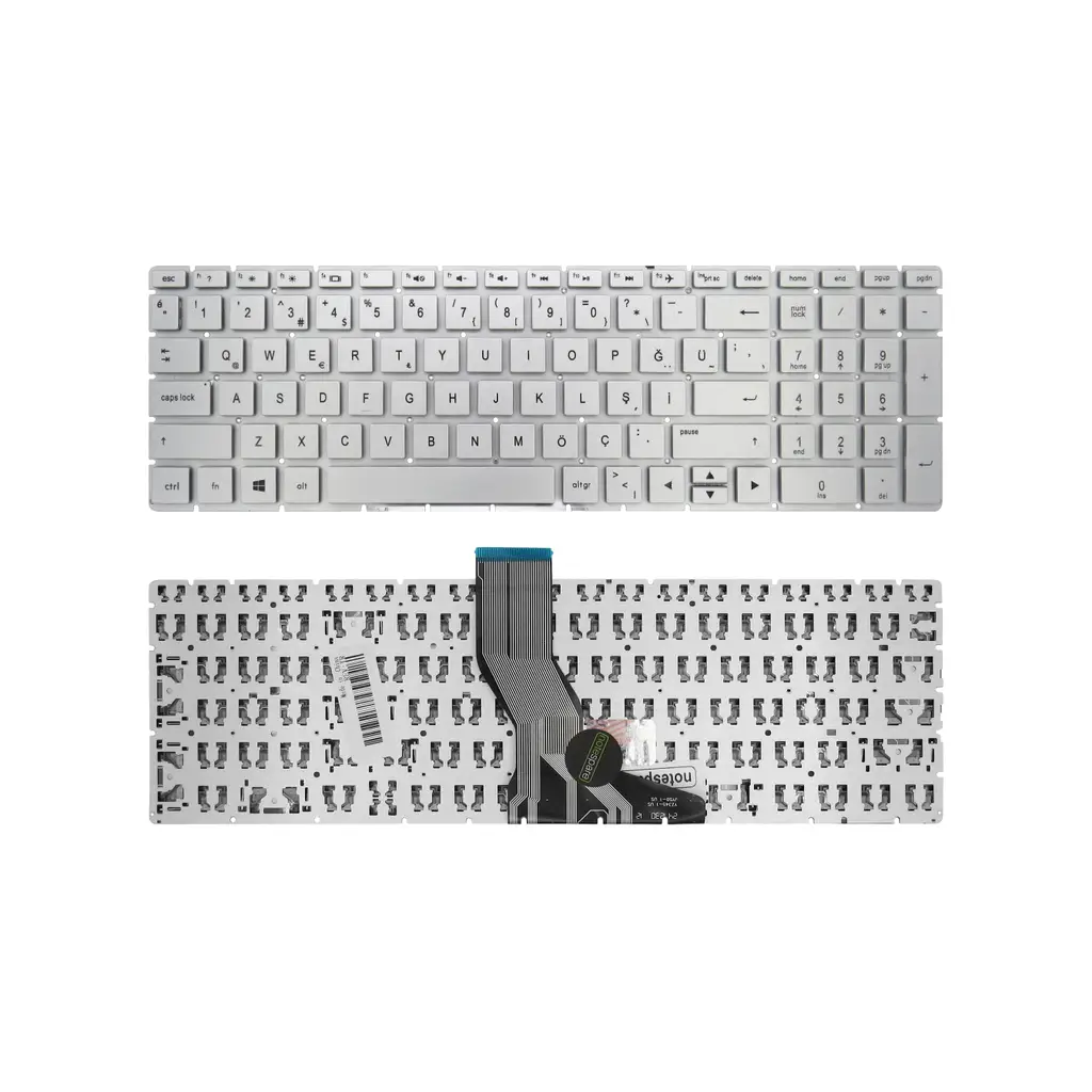 HP Uyumlu 15-bs054nt (3LF66EA), 15-bs061sT (1WJ88UA) Klavye TR - Gümüş Gri