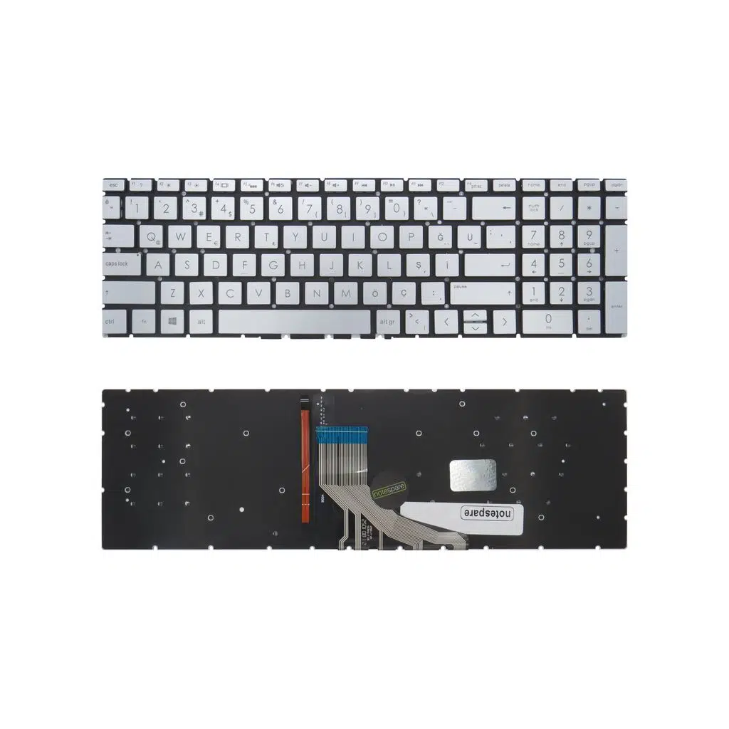 HP Uyumlu 15-cs3008Nt (8XM91EA), 15-cs3014Nt (9CM13EA) Klavye TR - Işıklı Gümüş Gri