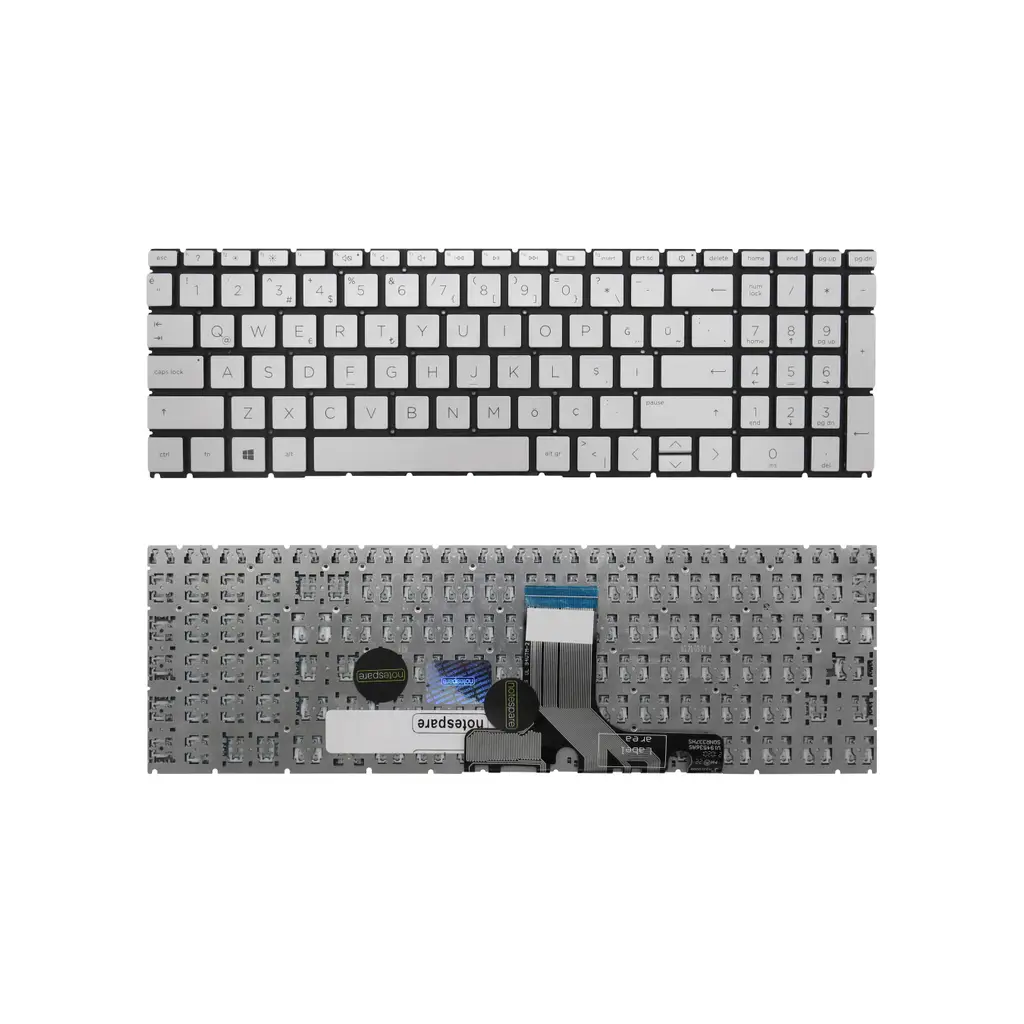 HP Uyumlu 15-fc0000nt (7P6B0EA), 15-fc0001nt (7P6K2EA) Klavye TR - Gümüş Gri