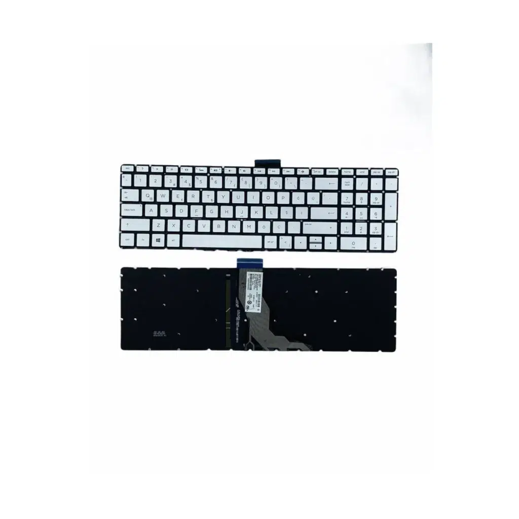 HP Uyumlu 15s-eq1031nt (27R81EA), 15s-eq1032nt (27R82EA) Klavye TR - Işıklı Gümüş Gri