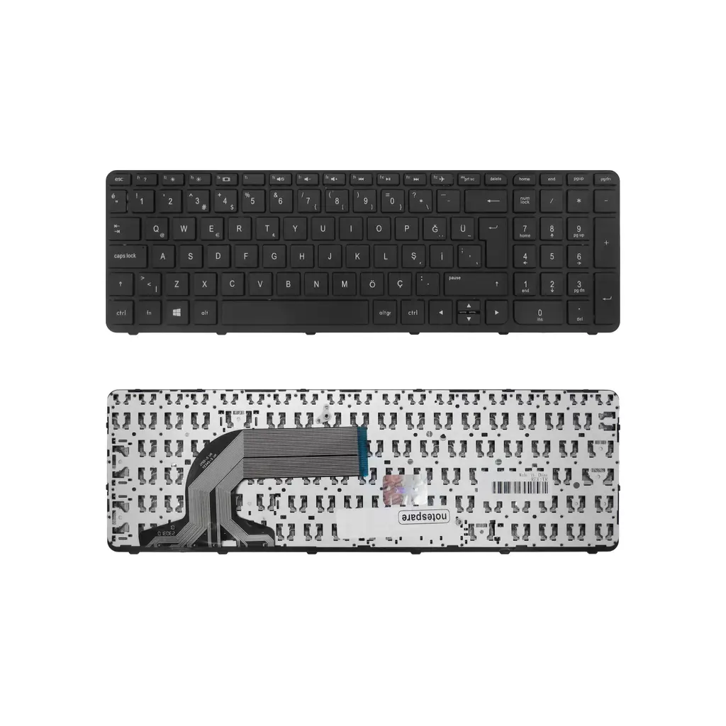Hp Uyumlu 250 G2, 250 G3, 255 G2, 255 G3, 256 G3 Klavye TR - Siyah