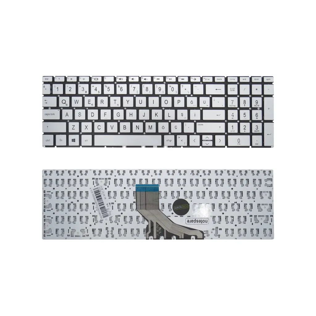 HP Uyumlu 250 G9 (9M3H9AT), 250 G9 (9M3J0AT), 250 G9 (9M3J1AT) Klavye TR - Gümüş Gri
