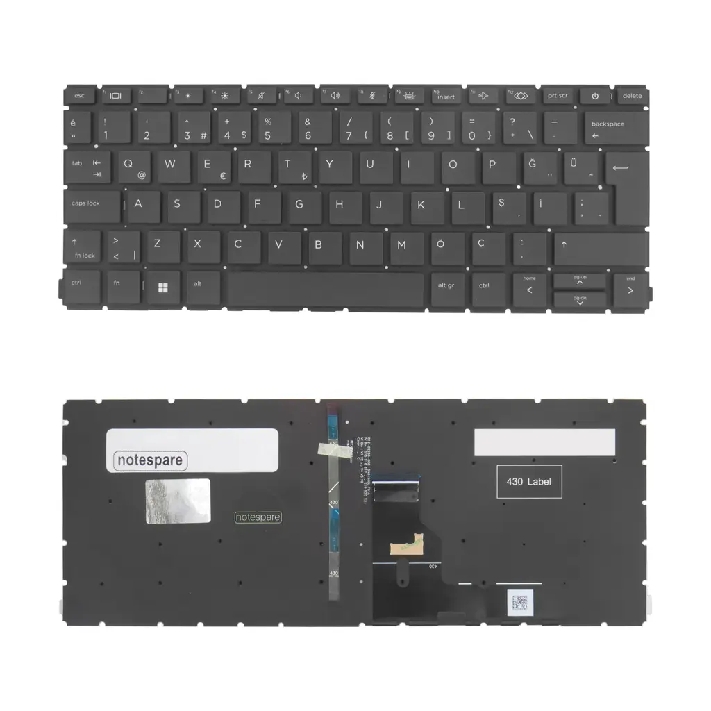 HP Uyumlu EliteBook 630 G9 (7L0N4UP), 630 G9 (7N1S9EP) Klavye TR - Işıklı Siyah