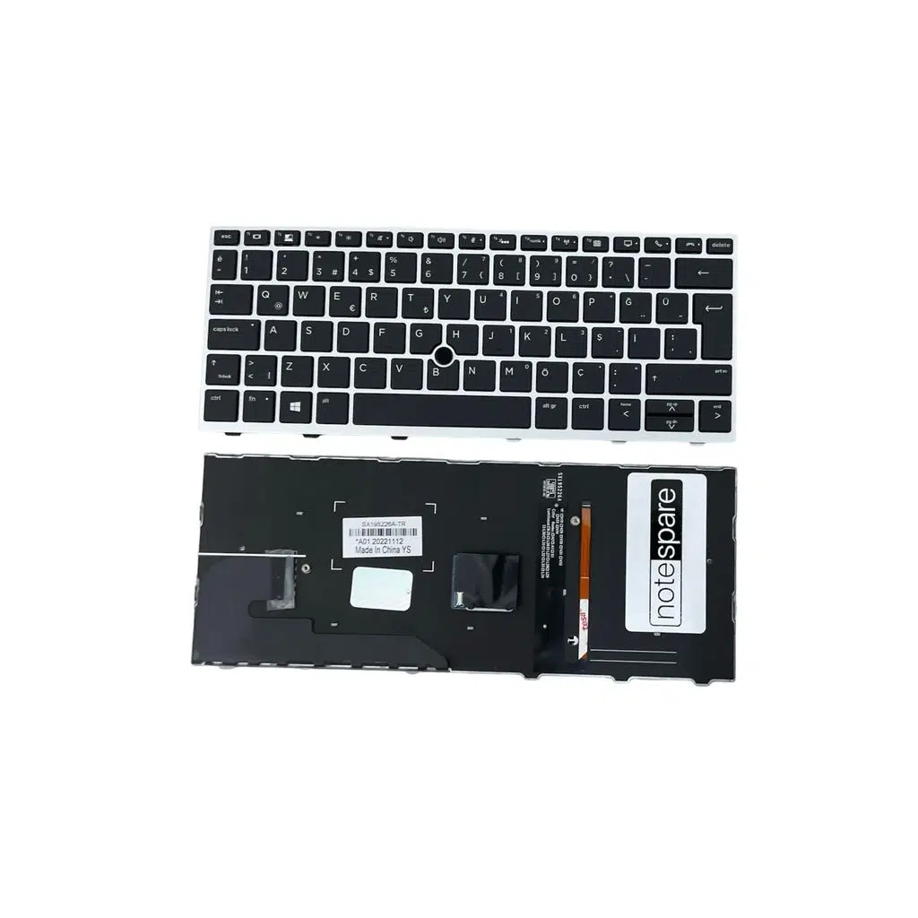 Hp Uyumlu EliteBook 830 G6 (8JZ53EC), 830 G6 (8JZ54EC), 830 G6 (8JZ55EC) Işıklı Klavye Siyah TR