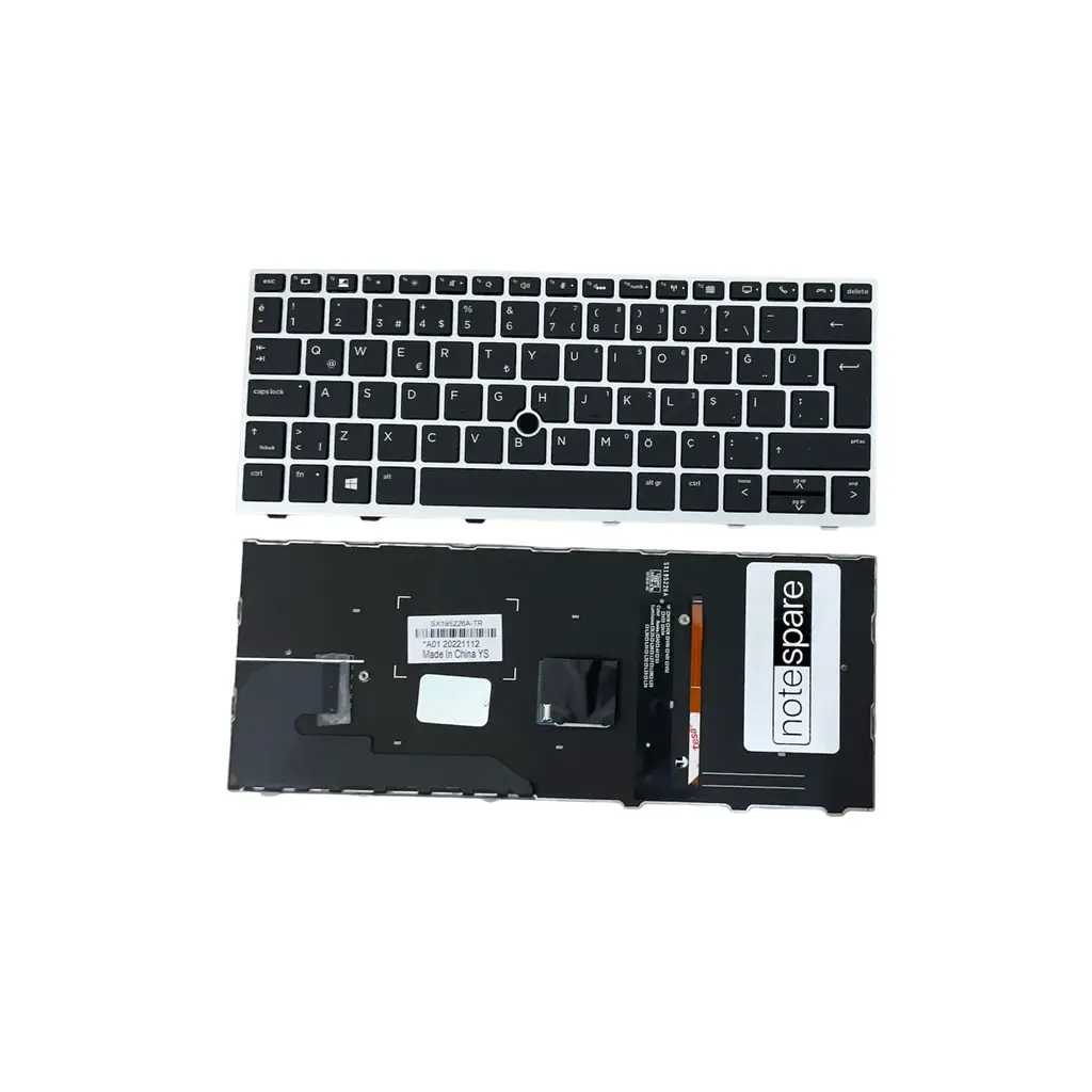 Hp Uyumlu EliteBook 830 G6 (9WE00EC), 830 G6 (9WE06EC), 830 G6 (9WE12EC) Işıklı Klavye Siyah TR