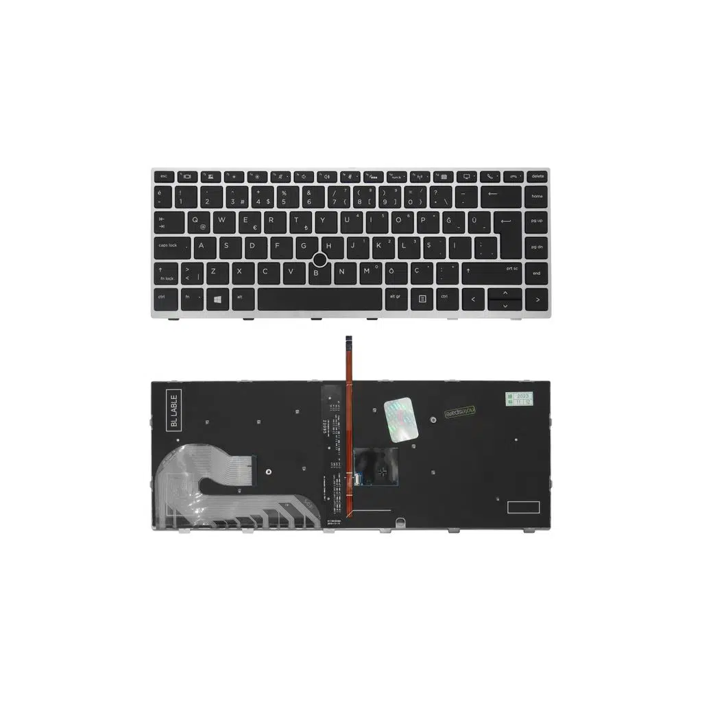 HP Uyumlu EliteBook 840 G6 (2J8L3UC), 840 G6 (2N2U6UP) Klavye TR - Işıklı Siyah