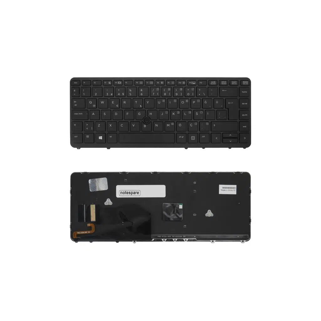 HP Uyumlu EliteBook 850 G1 (F1N40EA), 850 G1 (F1N73EA) Klavye TR - Işıklı Siyah Çerçeveli