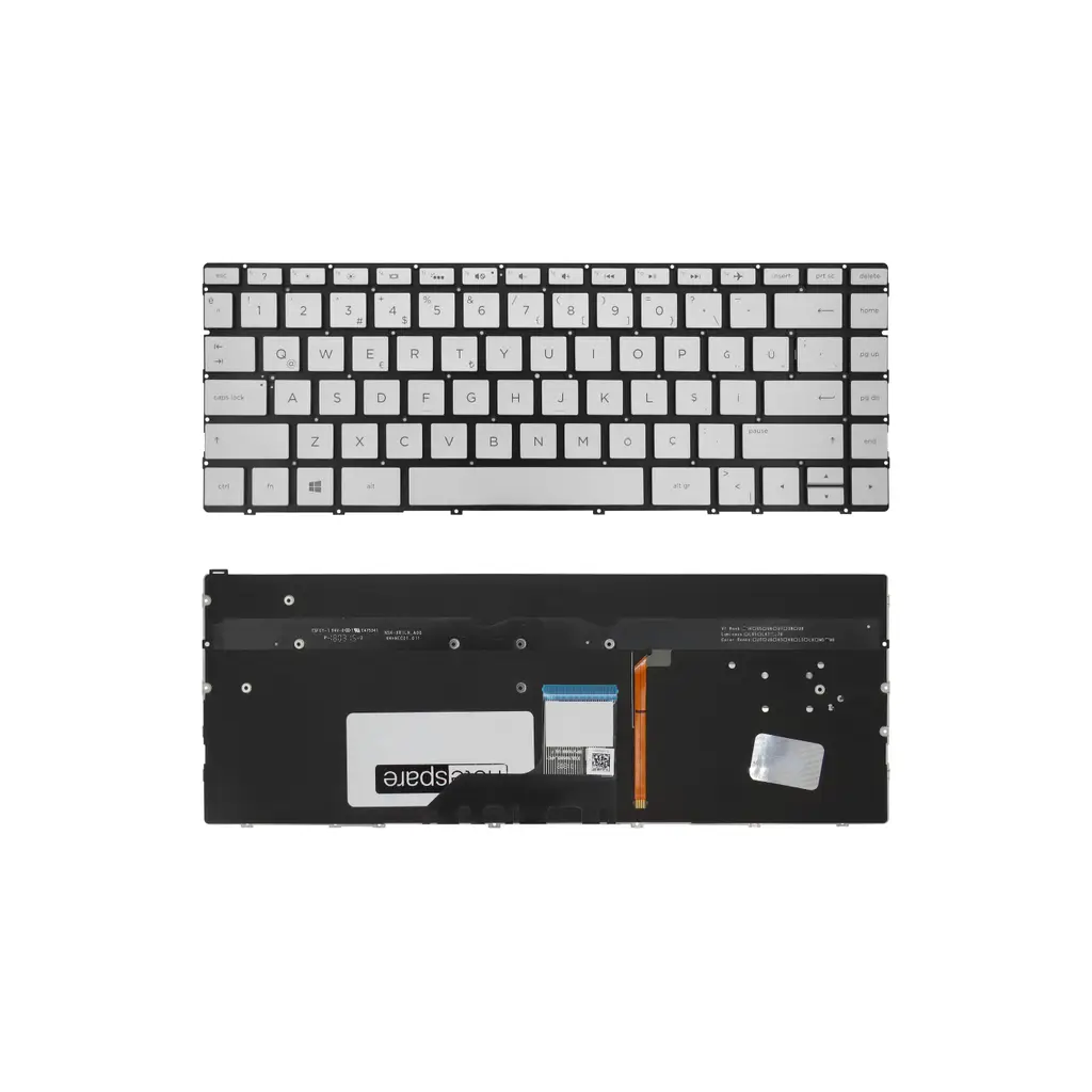 Hp Uyumlu Envy 13-ad000nt 1PA84EA, 13-ad001nt 2CR38EA Klavye TR - Işıklı Gümüş Gri