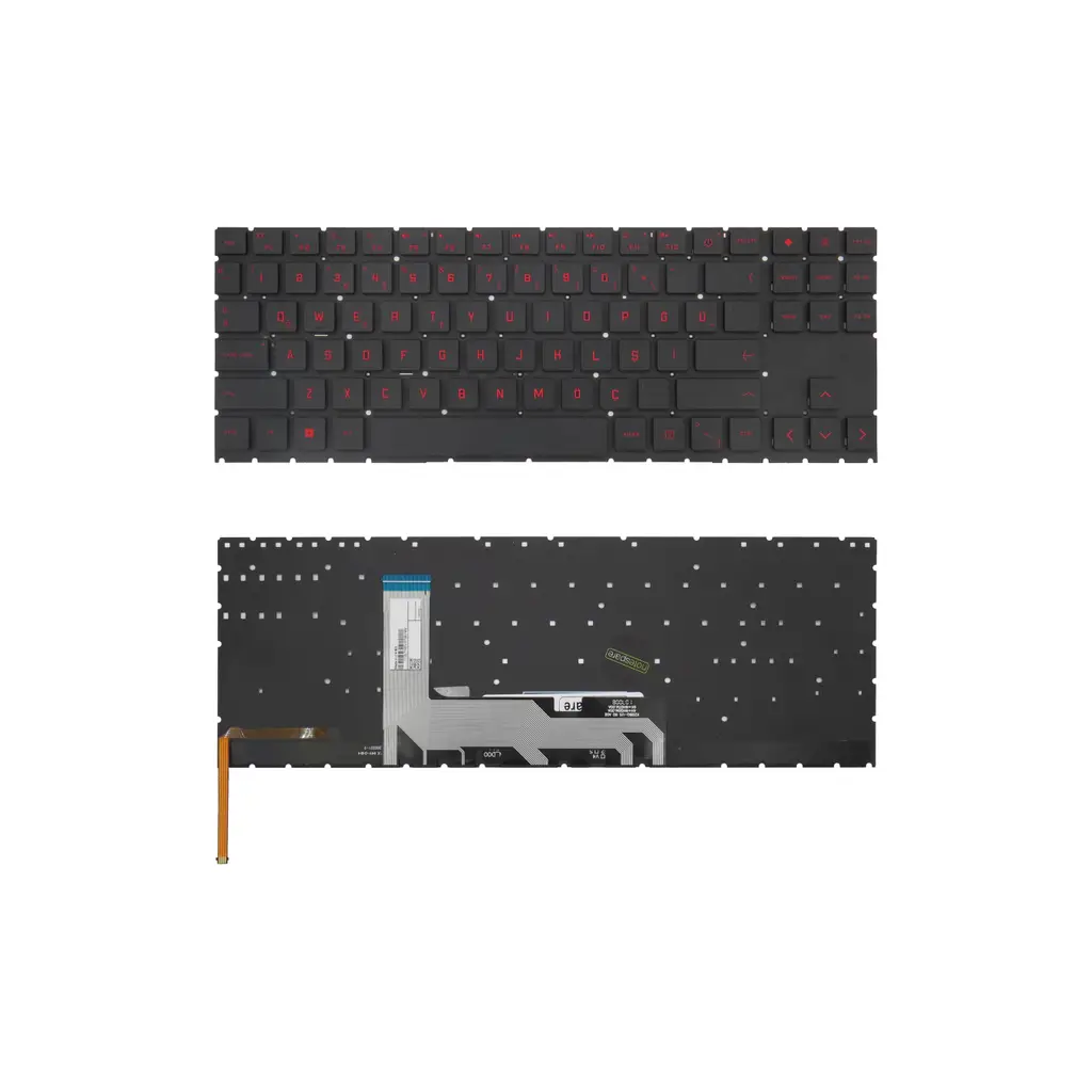 HP Uyumlu OMEN 15-en1010nt (434M2EA) Klavye TR - Işıklı - Kırmızı Aydınlatma