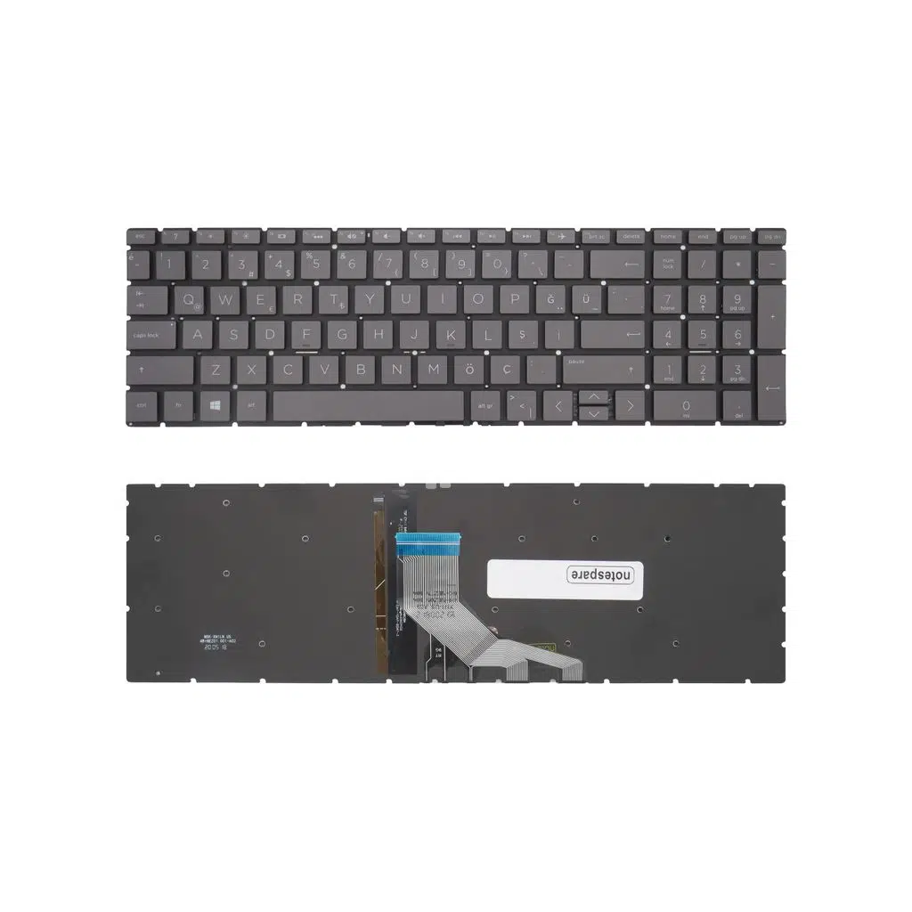HP Uyumlu Pavilion Gaming 15-dk0017nt (8UF06EA), 15-dk0018nt (8UF66EA) Klavye TR - Işıklı Füme